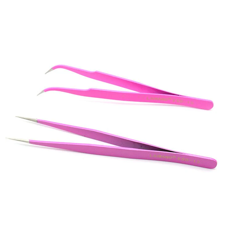 Pink Stainless Steel Tweezers Crafting Tool (2 types) - Image 3